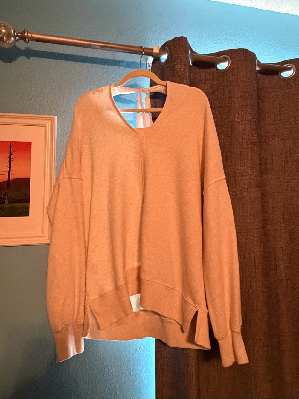 Aerie Oversized V-Neck Tie-Back Sweatshirt.
